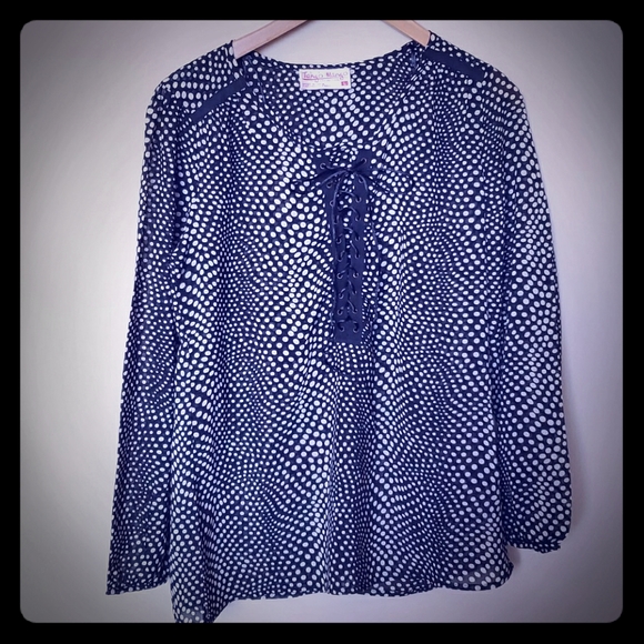 ⛱3/$20 Polka Dot Sheer Long Sleeve Top - Picture 2 of 6